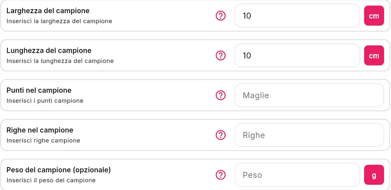 Aggiorna in qualsiasi momento i valori della tua tabella dei campioni grazie al calcolatore integrato