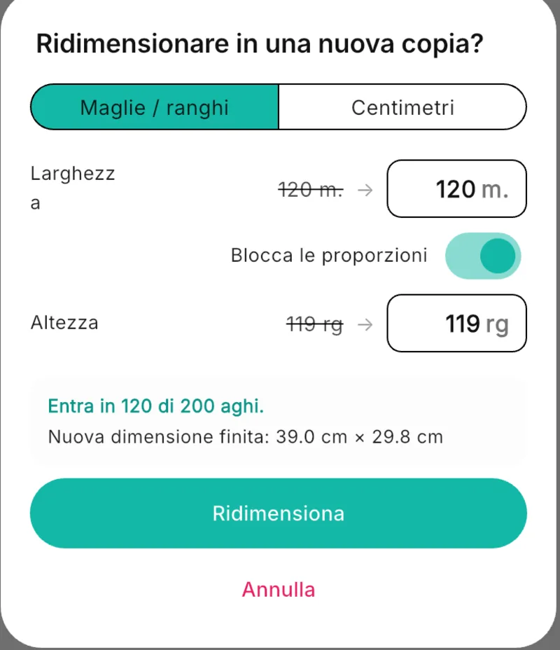 Ridimensiona il tuo disegno con pochi tasti